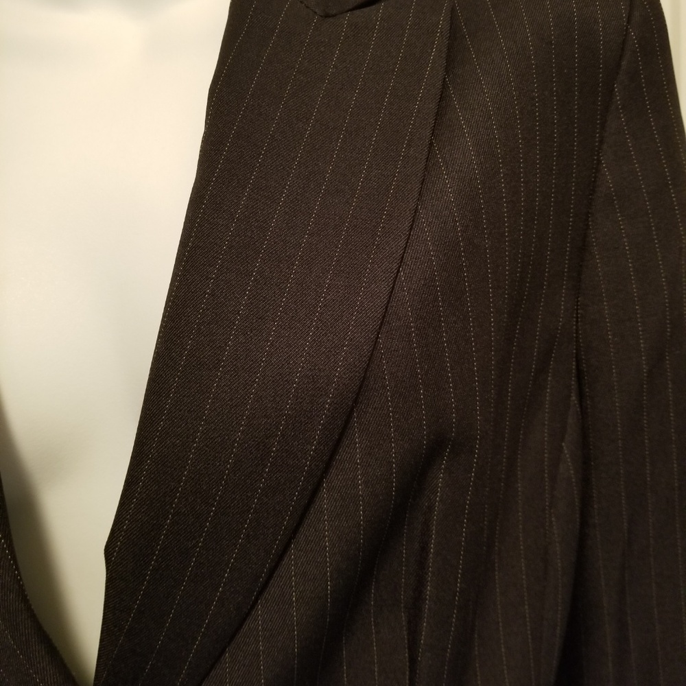 KASPER Black Pinstriped Blazer - size 14 - Picture 2 of 3